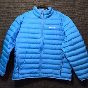 Columbia 650 Down Puffer Jacket Womens 1X Blue Full Zip Packable